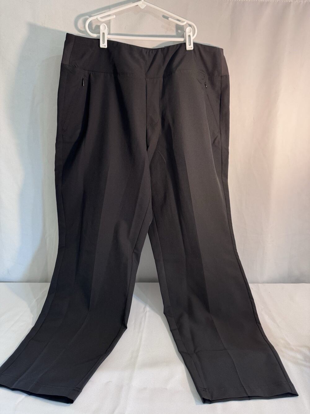 NWT Tek Gear Activewear Mid-rise Women XL Waist W/Zippered Pockets Black J48